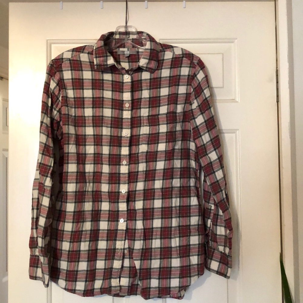 Red and White Plaid Button Down